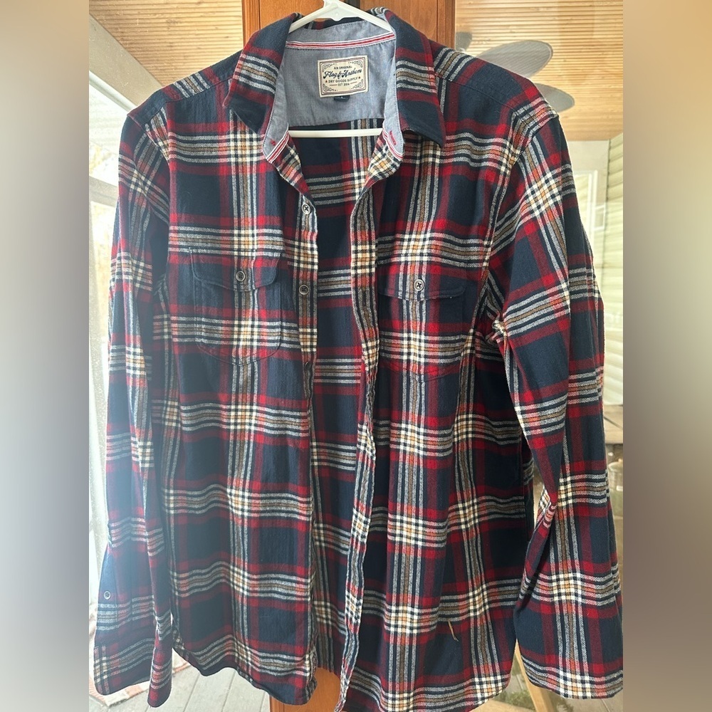 Classic Red and Blue Plaid Men's Shirt